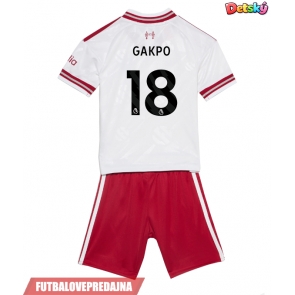 Lacne Dětský Futbalové dres Liverpool Cody Gakpo #18 2026-27 Krátky Rukáv - Preč (+ trenírky)